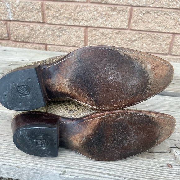 Dan Post snake skin 2 tone boots men’s SZ 9 - Picture 9 of 13